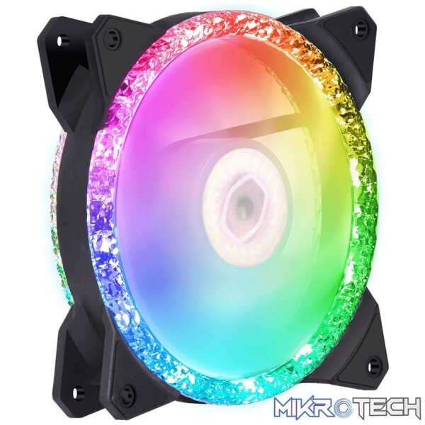 Product Cooler Master MasterFan MF120MM Prismatic Addressable RGB Case Fan With Tri-Loop ARGB RGB Lighting And Silent Driver IC And Cooling Technology - Black Colour - Image 1