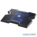 Cooler Master NotePal X3 17" Notebook Cooler With Upgraded 200mm Blue LED Fan And Unique Front Vent Hand Dryer Design, High-Grade Glossy UV Coating And Adjustable Height Settings For Typing / Viewing - Black Colour