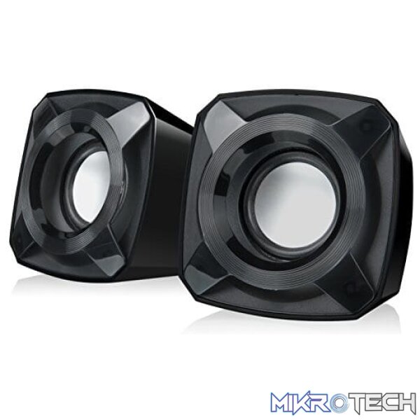 Product Microlab B16 2.0CH USB-Powered Desktop Speaker With External Knob For Easy Adjustment, 3.5mm Stereo Jack And Supports 5-Watt RMS Output Power - Black Colour - Image 1