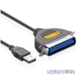 UGreen 20225 USB-A 2.0 Male to Parallel CN36 IEEE1284 Male 2m Printer Cable With Nickle-Plated Connectors & Supports Data Transfer Speed up to 12Mbps - Grey Colour