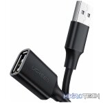 UGreen 10317 USB-A 2.0 Male to Female Extension 3m Cable With Nickle-Plated Connectors & Supports Transfer Speed up to 480Mbps - Black Colour