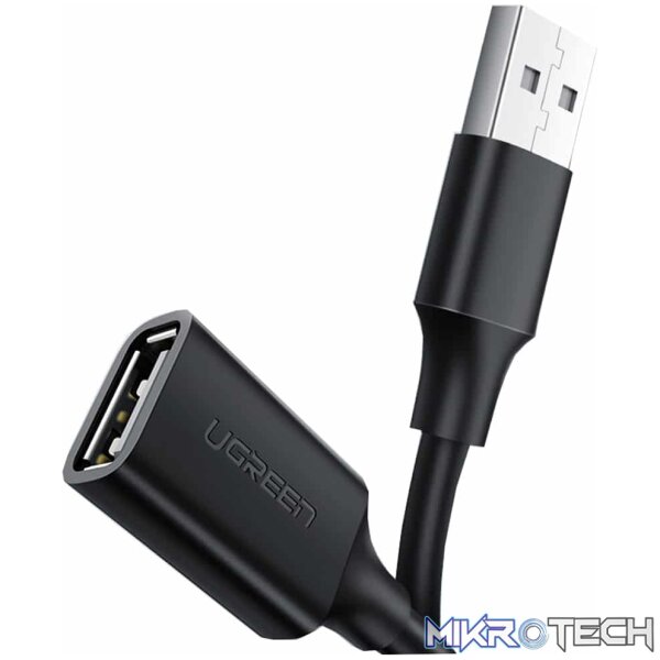 Product UGreen 10317 USB-A 2.0 Male to Female Extension 3m Cable With Nickle-Plated Connectors & Supports Transfer Speed up to 480Mbps - Black Colour - Image 1