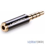 UGreen 20502 3.5mm Male to 2.5mm Female Audio Adapter with Gold-Plated Connectors, Metal Casing and Connect 2.5mm Audio Device to Another Device with 3.5mm Audio Jack - Black Colour