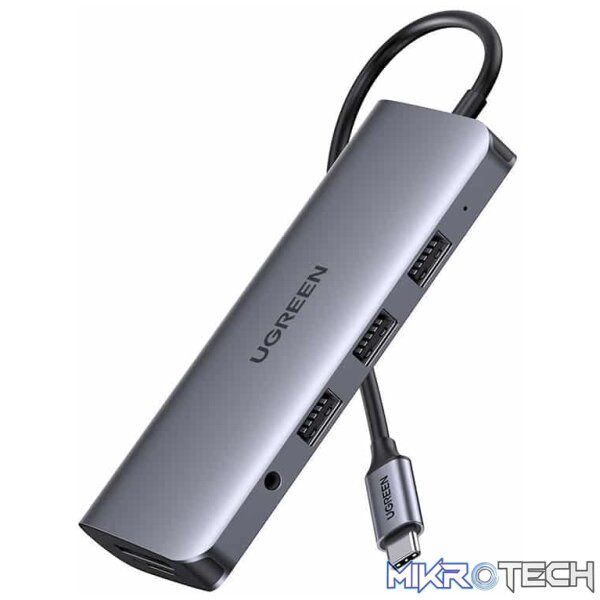 Product UGreen 80133 USB-C 10-in-1 Docking Station with HDMI/VGA/3x USB3.0/GLAN and SD/TF Slot and 3.5mm AUX and USB-C 100W(max) Power Delivery - Grey Colour - Image 1