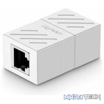 UGreen 20311 RJ45 8P8C 10Gbps (Max) Ethernet Female to Female Keystone Coupler With Nickle-Plated Copper Contacts & Compatible with CAT7/6/5E Network Cables - White Colour