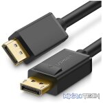 UGreen 10211 DisplayPort V1.2 Male to Male 2m Cable with Gold-Plated Connectors and Supports resolution up to 4K@60Hz - Black Colour
