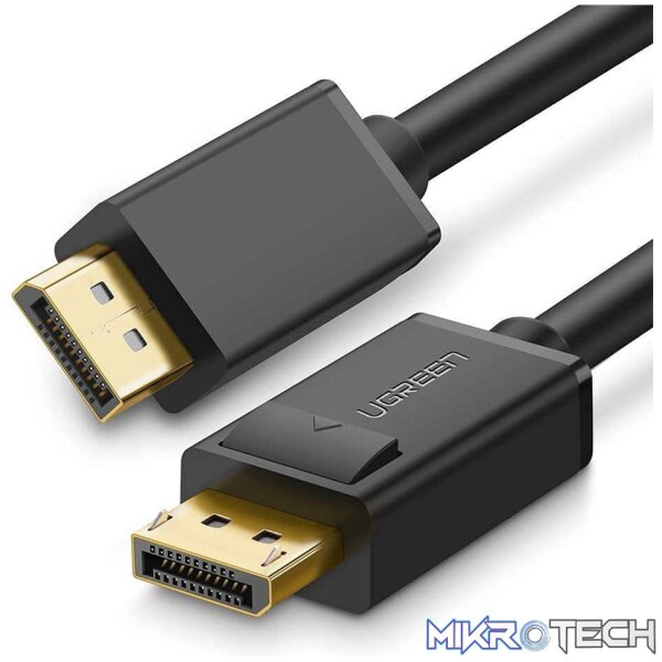 Product UGreen 10211 DisplayPort V1.2 Male to Male 2m Cable with Gold-Plated Connectors and Supports resolution up to 4K@60Hz - Black Colour - Image 1
