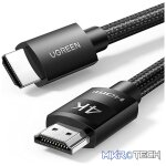 UGreen 40102 HDMI V2.0 Male to Male Braided 3m Cable with Nickle-Plated Connectors and Supports resolution up to 4K@60Hz - Black Colour