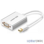 UGreen 10437 Mini DisplayPort Male to VGA With Audio Female Adapter With Gold-Plated Connectors and Supports Resolution up to 1080P@60Hz - White Colour