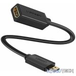 UGreen 20134 Micro HDMI Male to HDMI Female Adapter with 24K Gold-Plated Connector and Supports resolution up to 4k@60Hz - Black Colour