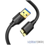UGreen 10843 Micro USB-B 3.0 Male to USB-A 3.0 Male 2m Cable With Gold-Plated Connectors & Supports Transfer rate up to 5Gbps - Black Colour