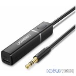 UGreen 40761 3.5mm Bluetooth 5.0 Audio Transmitter Adapter With APTX and Allowing to Pair 2X Devices Simultaneously - Black Colour