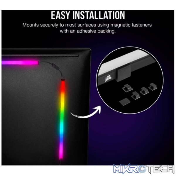 Corsair iCUE LS100 Smart Lighting Strip Expansion Kit - 250mm - Image 5