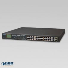 Planet 24-Port 10/100TX 802.3at PoE + 2-Port Gigabit TP/SFP Combo Ethernet Switch With LCD PoE Monitor (300W)  Networking