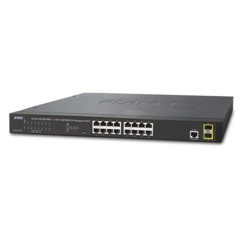 Planet 16-Port Layer 2 Managed Gigabit Ethernet Switch W/2 SFP Interfaces  Networking