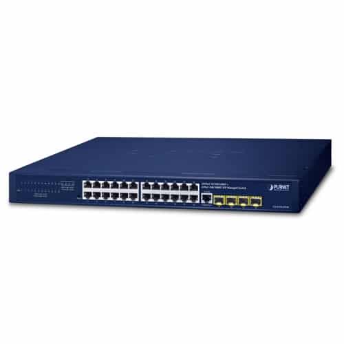 Planet 24-Port 10/100/1000T + 4-Port 100/1000X SFP Managed Gigabit Switch  Networking