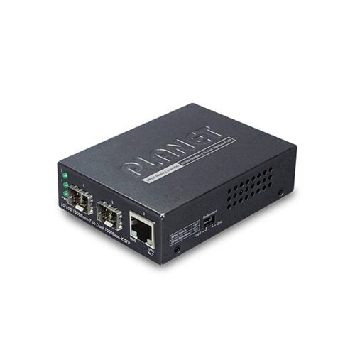 Planet 10/100/1000Base-T to Dual 1000Base-X SFP Media Converter  Networking