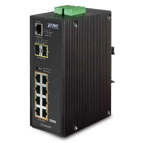 Planet IP30 L2/L4 SNMP Manageable 8-Port Gigabit POE+ Switch + 2-Port Gigabit SFP Industrial Switch (-40 to 75 C)  Networking