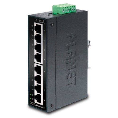 Planet IP30 Slim Type 8-Port Industrial Fast Ethernet Switch (-40 to 75 degree C)  Networking