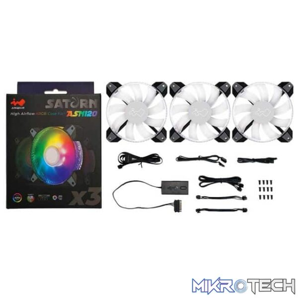 Inwin ASN120 Saturn ARGB with high airflow x3 kit + Controller - 120x120x25mm - Image 11