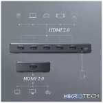 Ugreen 50710 HDMI 2.0 splitter box - 1x HDMI in / 5x HDMI out - Image 2