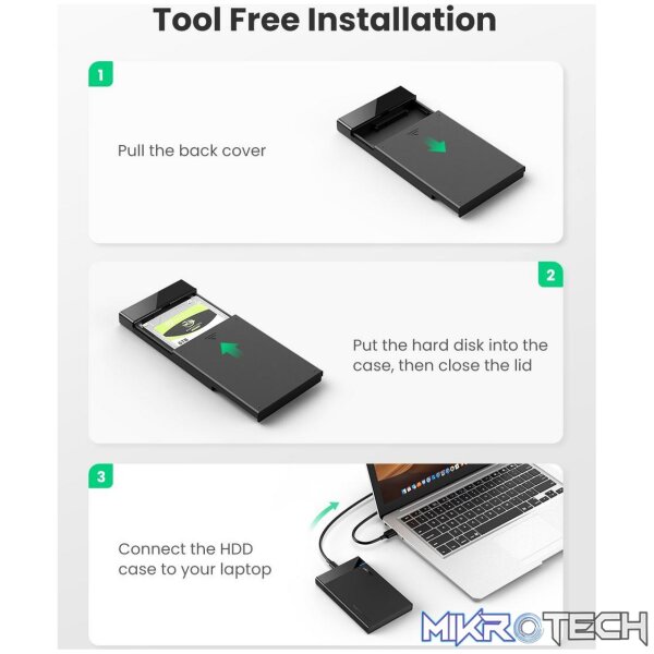 Ugreen 50743 2.5" SATA USB 3.0 Hard Drive enclosure - Image 2