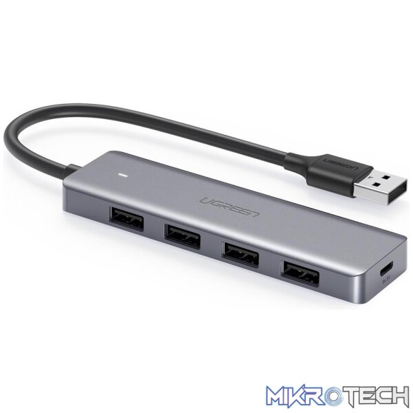 199589_IMG1 Ugreen 50985 USB 3.0 to 4port USB 3.0 Hub (Micro USB power Port) - Image 1