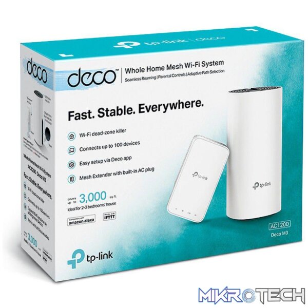 TP-Link Deco M3 AC1200 Whole-Home Mesh Wi-Fi system (2 pack) - Image 3