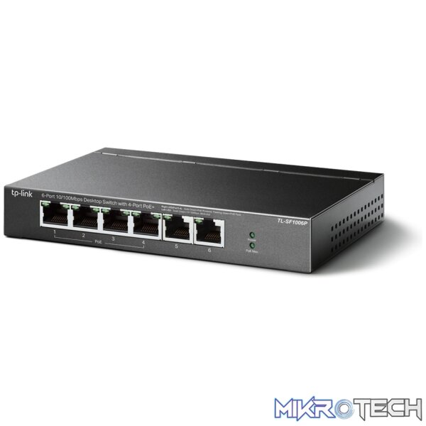 202168_IMG2 TP-Link 5 Port 10/100 Mbps Desktop Switch with 4 Port PoE - Image 1