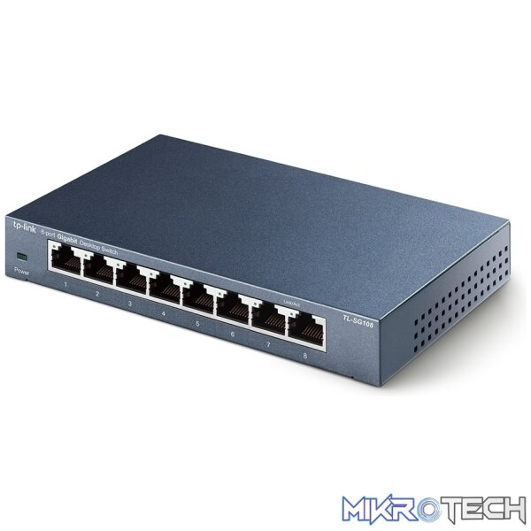 202170_IMG1 TP-Link TL-SG108S 8 Port 10/100/1000 Mbps Desktop Network Switch - Image 1