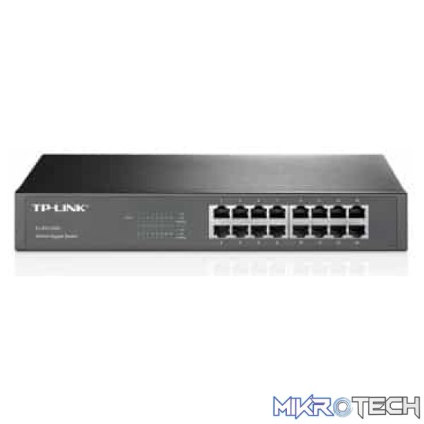 TP-LINK 10/100/1000Mbps 16-Port Gigabit 13-inch Rackmountable Switch TP-LINK 10/100/1000Mbps 16-Port Gigabit 13-inch Rackmountable Switch