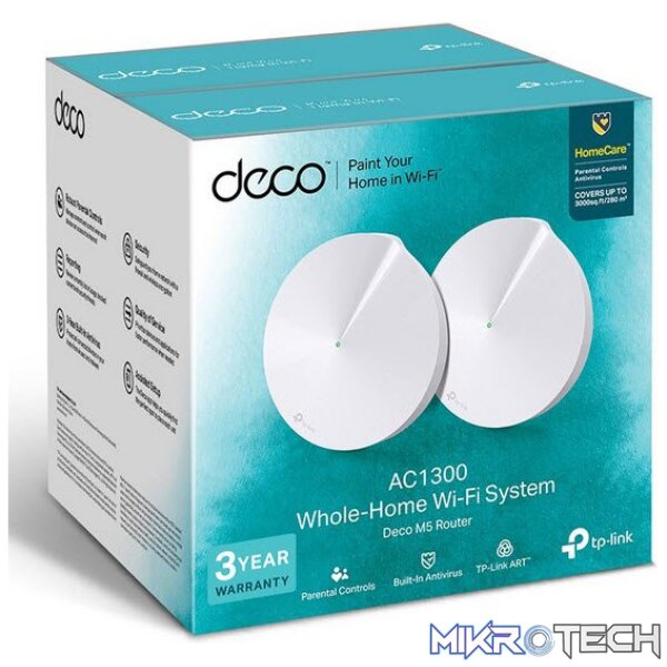 net-tl-deco-m5-2pk_1 TP-Link Deco M5 AC1300 Whole Home Mesh Wi-Fi System - Image 1