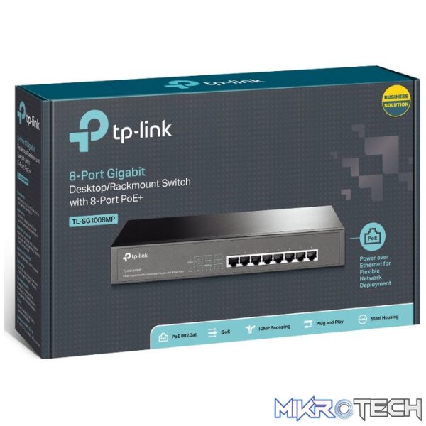 net-tl-sg1008mp_1 TP-Link TL-SG1008MP 8-Port Gigabit Desktop/Rackmount Switch with 8-Port PoE+ - Image 1