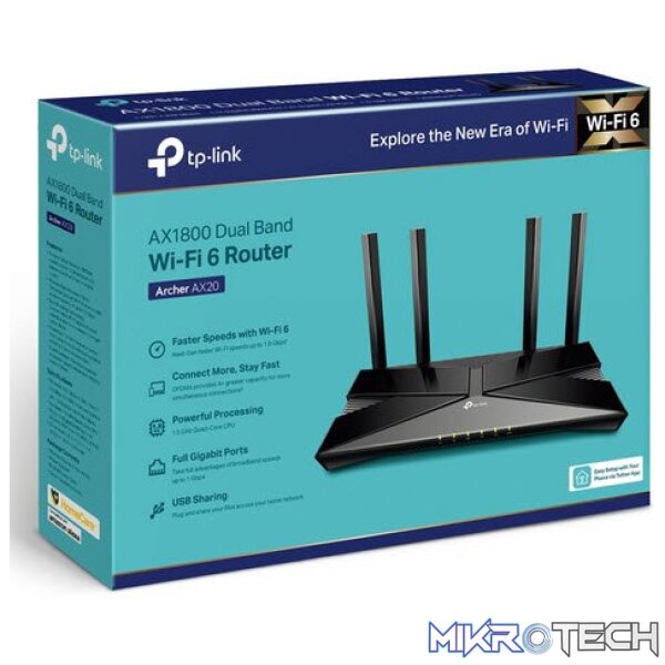 tl-archerax20_1 TP-Link Archer AX20 AX1500 Wi-Fi 6 Router - Image 1