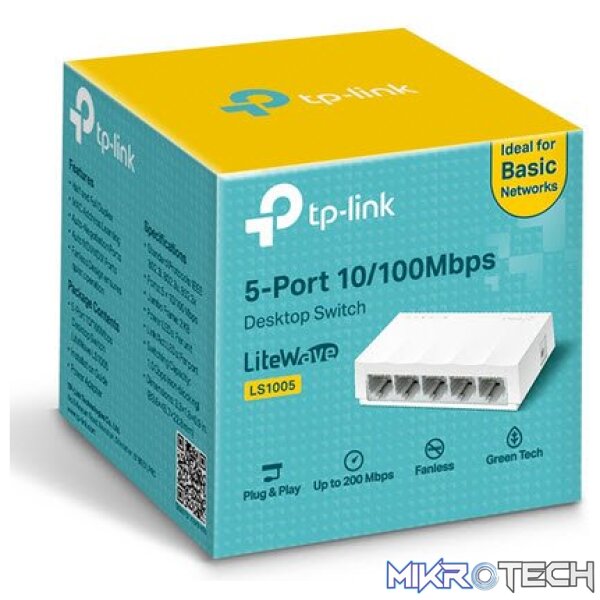 tl-ls1005_1 TP-Link LS1005 Litewave 5-port 10/100mbps Desktop Switch - Image 1