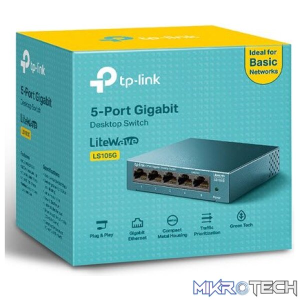 tl-ls105g_1 TP-Link LS105G Litewave 5-port Gigabit Desktop Switch - Image 1
