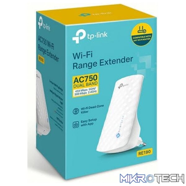tl-re190_1 TP-Link RE190 AC750 Dual Band Wi-Fi Range Extender - Image 1