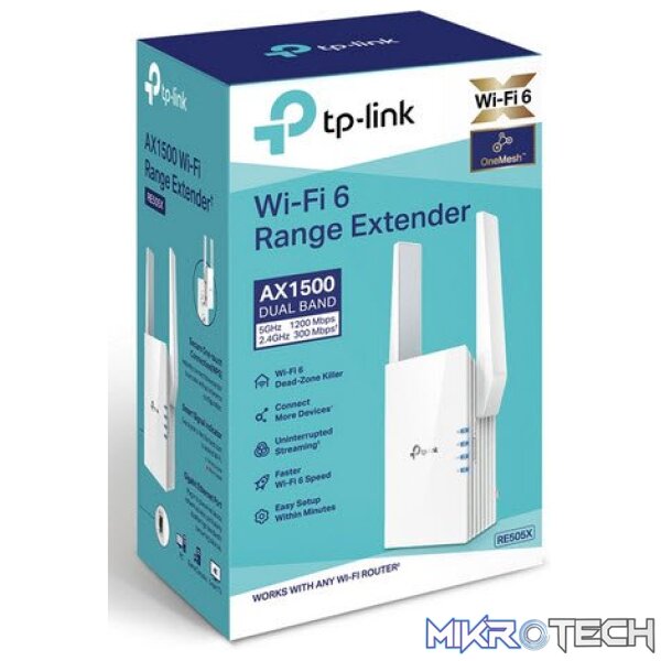 tl-re505x_1 TP-Link RE505X AX1500 Wi-Fi Range Extender - Image 1