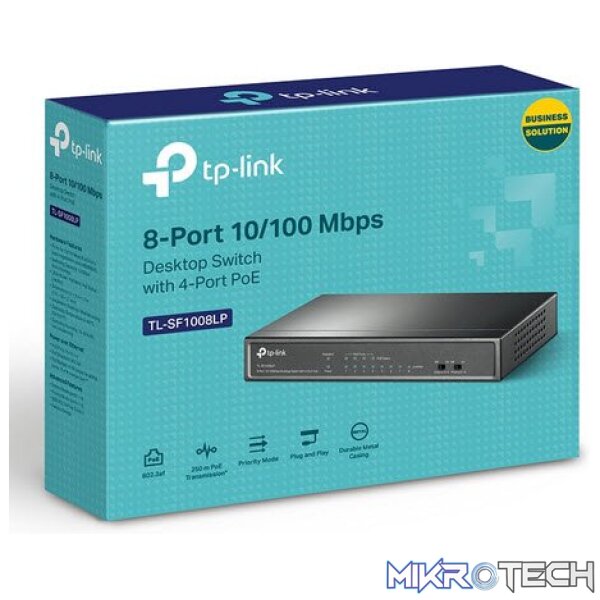 tl-sf1008lp_1 TP-Link TL-SF1008LP 8-Port 10/100Mbps Desktop PoE Switch with 4-Port PoE - Image 1