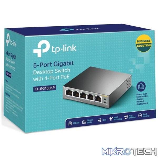 tl-sg1005p_1 TP-Link TL-SG1005P 5-Port Gigabit Desktop Switch with 4-Port PoE - Image 1