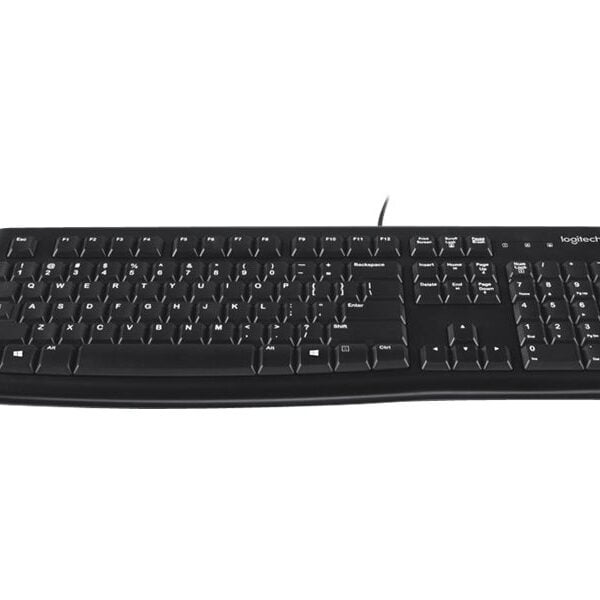 Logitech Corded Keyboard K120 comfortable quiet typing a sleek yet sturdy design and a plug and play USB connection spill resistant keyboard (Tested under limited conditions maximum of 60 ml liquid spillage) 3-Year Limited Hardware Warranty
