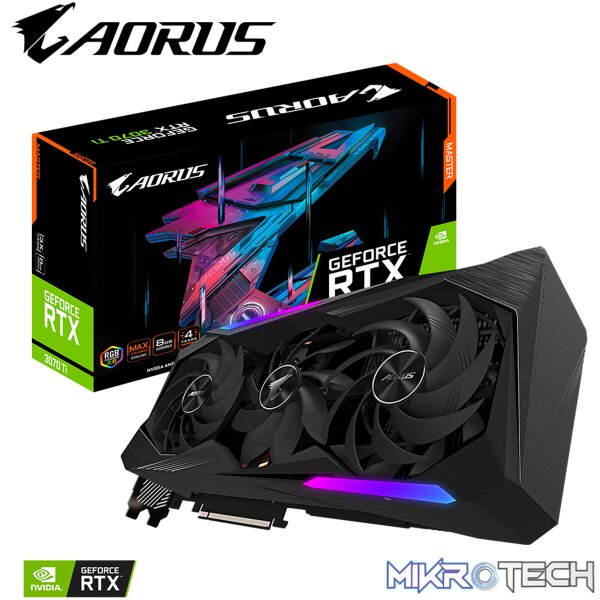 4a00b7_0365f1b1bc0a4eac910bfa09aa31ea2emv2 Gigabyte Aorus GeForce RTX 3070 Ti Master 8GB GDDR6X 256-bit Graphics Card - Image 1
