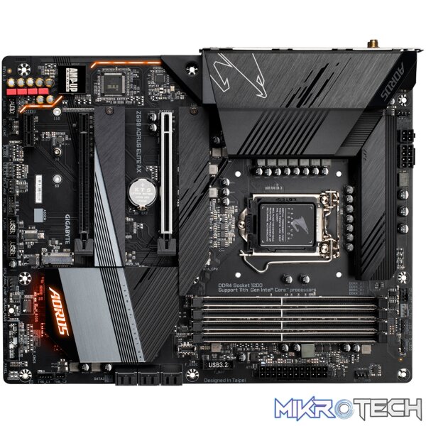 Gigabyte Z590 Aorus Elite AX Z590 Express Chipset Gen 10 / 11 LGA 1200 ATX Motherboard with WiFi - Image 2
