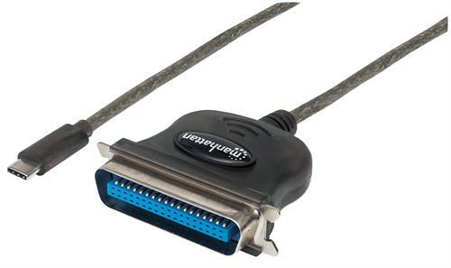 Manhattan Full-Speed USB-C to Cen36 Parallel Printer Converter - USB-C Male to Cen36 Female