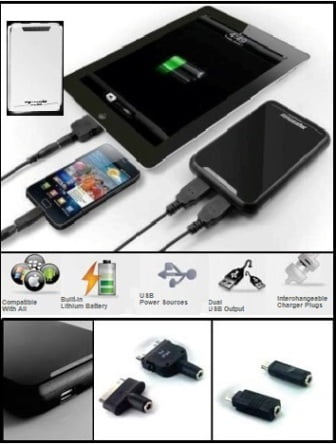 Promate energyMate-Rechargeable external battery wth interchangeable plug tips for tablets and mobile devices