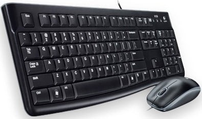 Logitech MK120 Wired USB Desktop Combo - Keyboard & Mouse-Multimedia Shortcut Keys