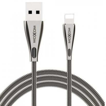 Geeko Moxom CC31IOS Lightning Interface USB Data Sync and Charging Cable-Fast Spring Zinc Alloy With Stainless Steel Material