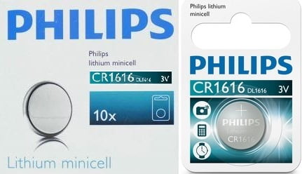 Philips Minicells Battery CR1616 Lithium Sold as Box of 10