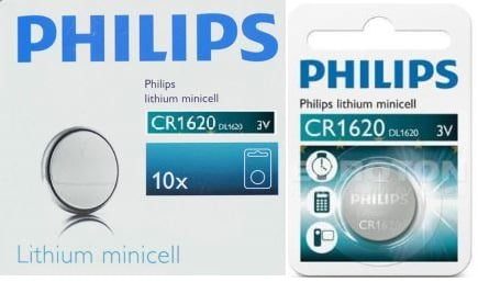 Philips Minicells Battery CR1620 Lithium Sold as Box of 10
