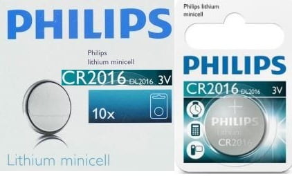 Philips Minicells Battery CR2016 Lithium Sold as Box of 10